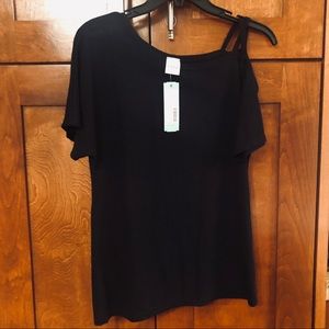 NWT One Shoulder Black knit top